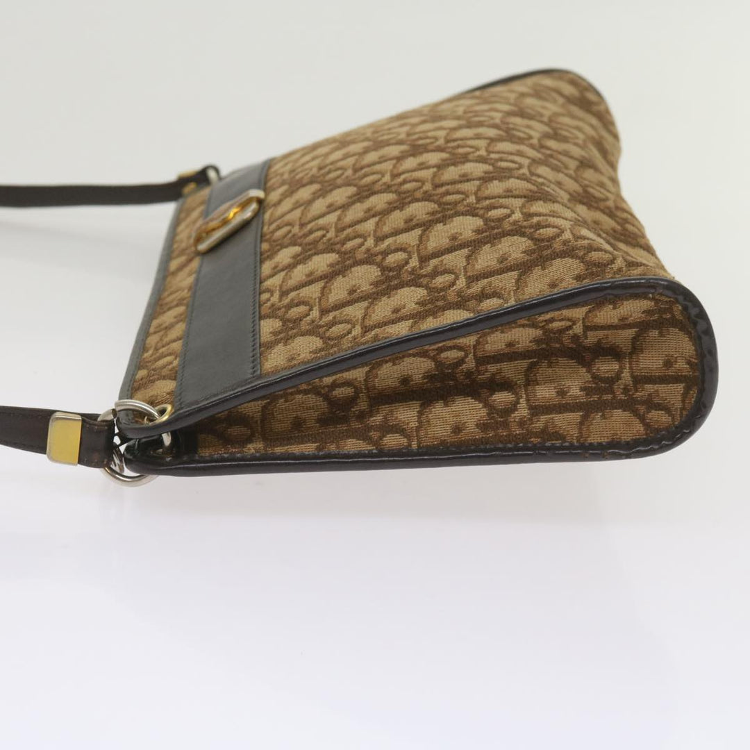 CHRISTIAN Dior Trotter Canvas Shoulder Bag Brown Auth ep3298