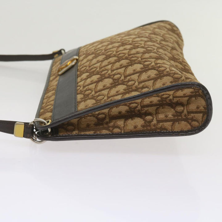 CHRISTIAN Dior Trotter Canvas Shoulder Bag Brown Auth ep3298