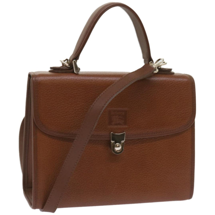 BURBERRYSs Hand Bag Leather 2way Brown Auth ep3329
