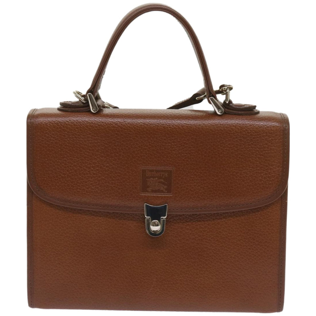 BURBERRYSs Hand Bag Leather 2way Brown Auth ep3329