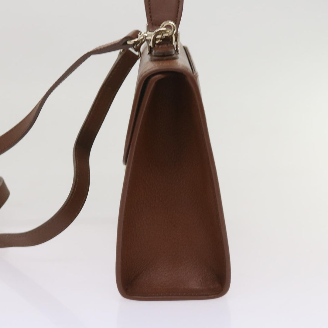 BURBERRYSs Hand Bag Leather 2way Brown Auth ep3329