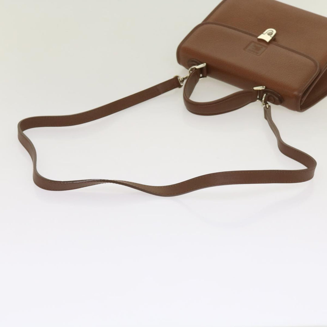 BURBERRYSs Hand Bag Leather 2way Brown Auth ep3329