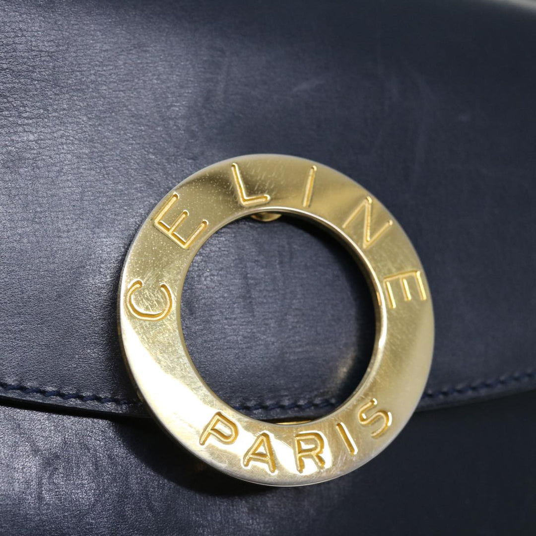 Celine Shoulder Bag Leather Navy Auth ep3396