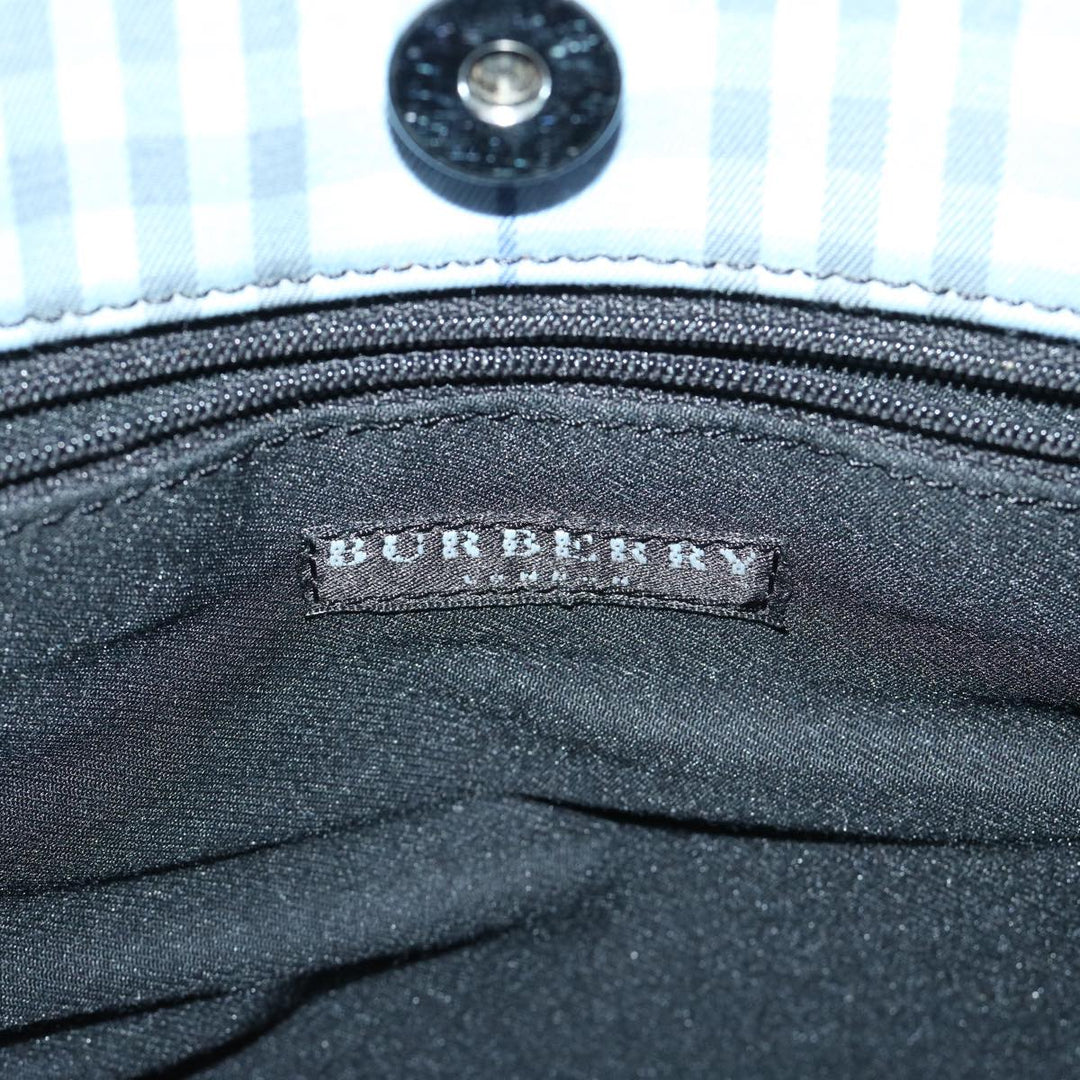Burberry Nova Check Hand Bag Nylon Light Blue Auth ep3412