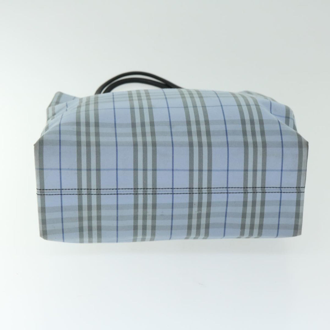 Burberry Nova Check Hand Bag Nylon Light Blue Auth ep3412