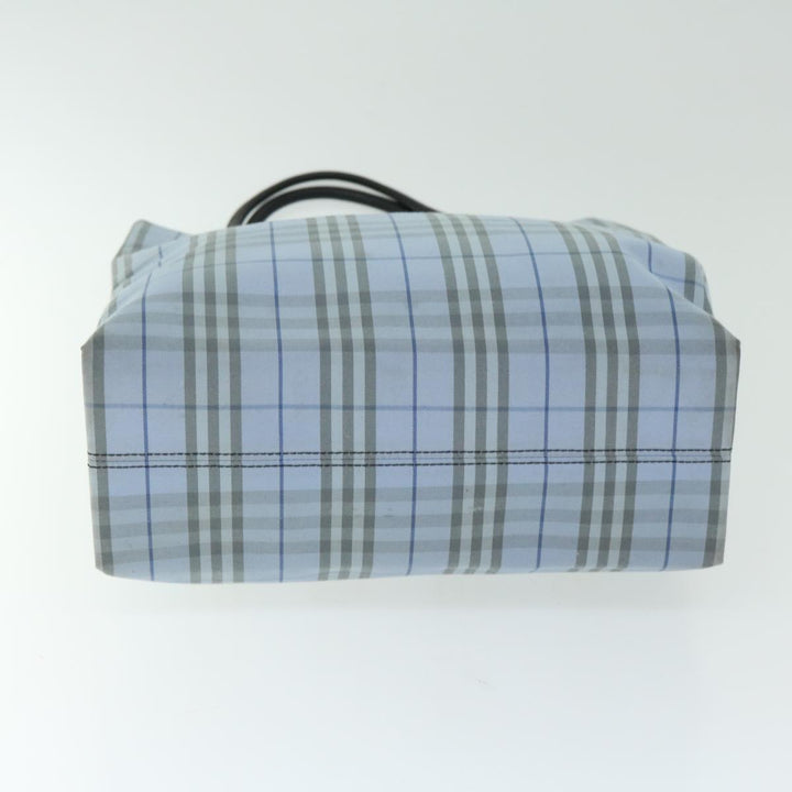 Burberry Nova Check Hand Bag Nylon Light Blue Auth ep3412