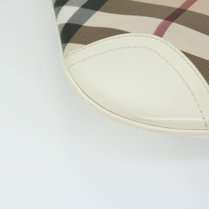 Burberry Nova Check Shoulder Bag Coated Canvas Beige Auth ep3454