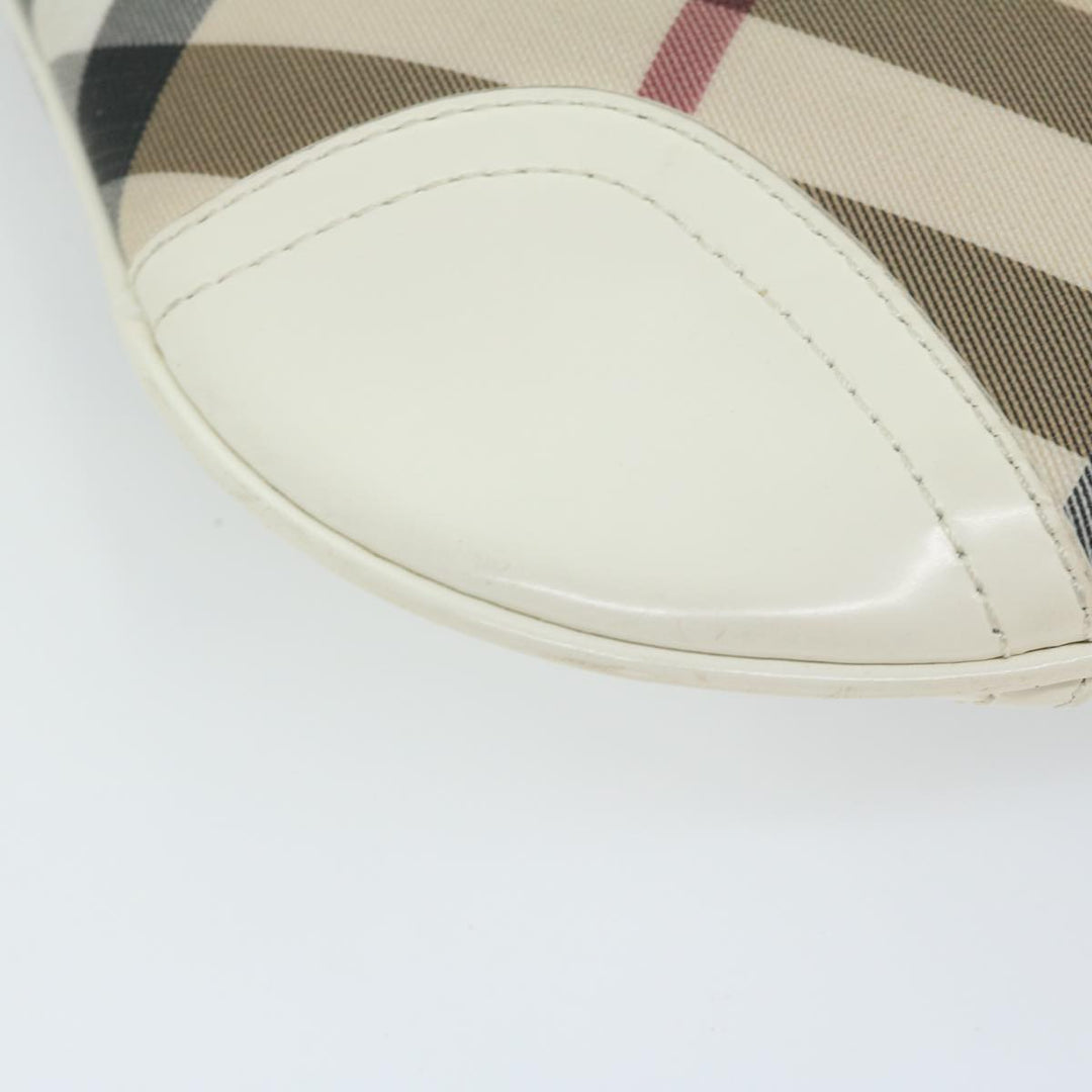 Burberry Nova Check Shoulder Bag Coated Canvas Beige Auth ep3454