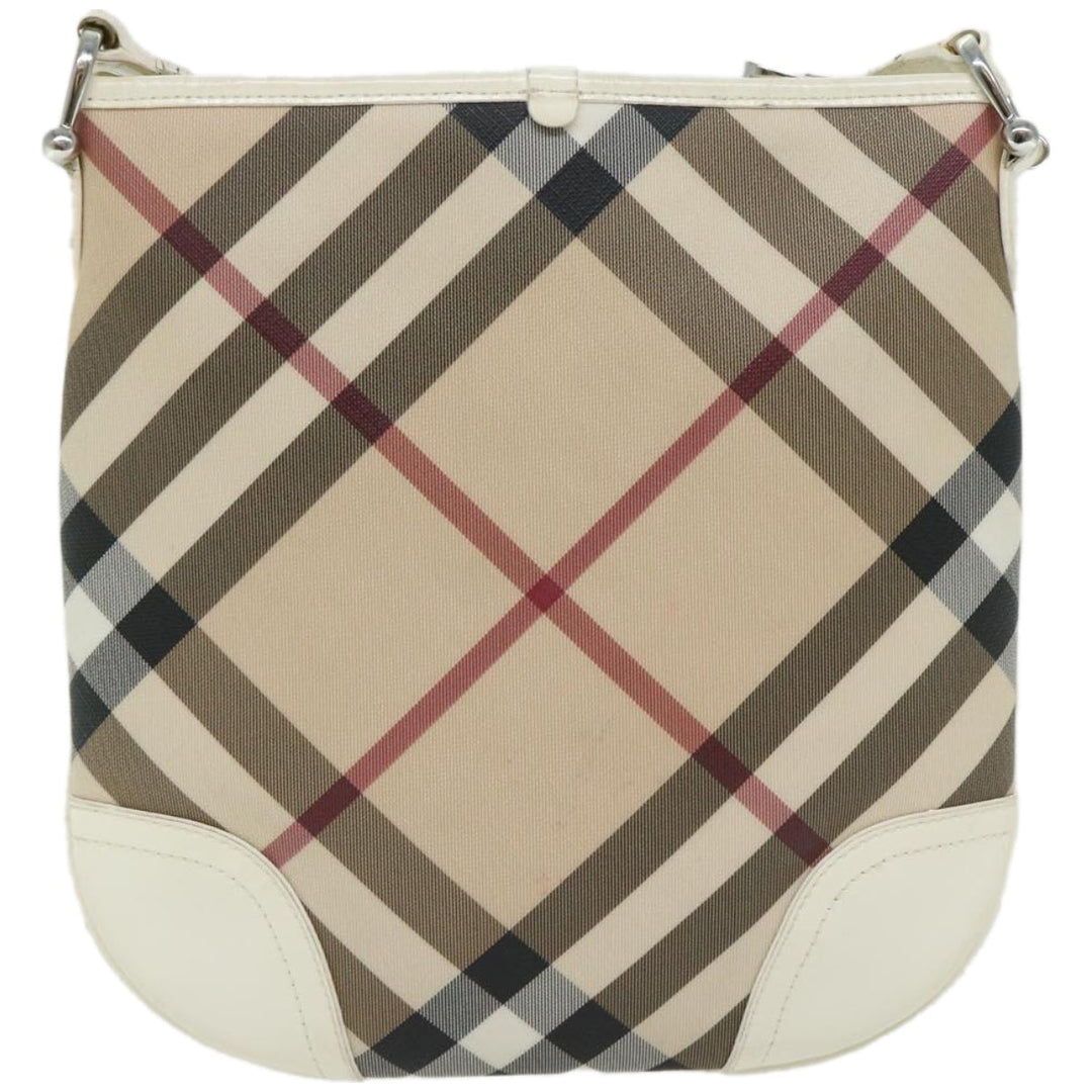 Burberry Nova Check Shoulder Bag Coated Canvas Beige Auth ep3454