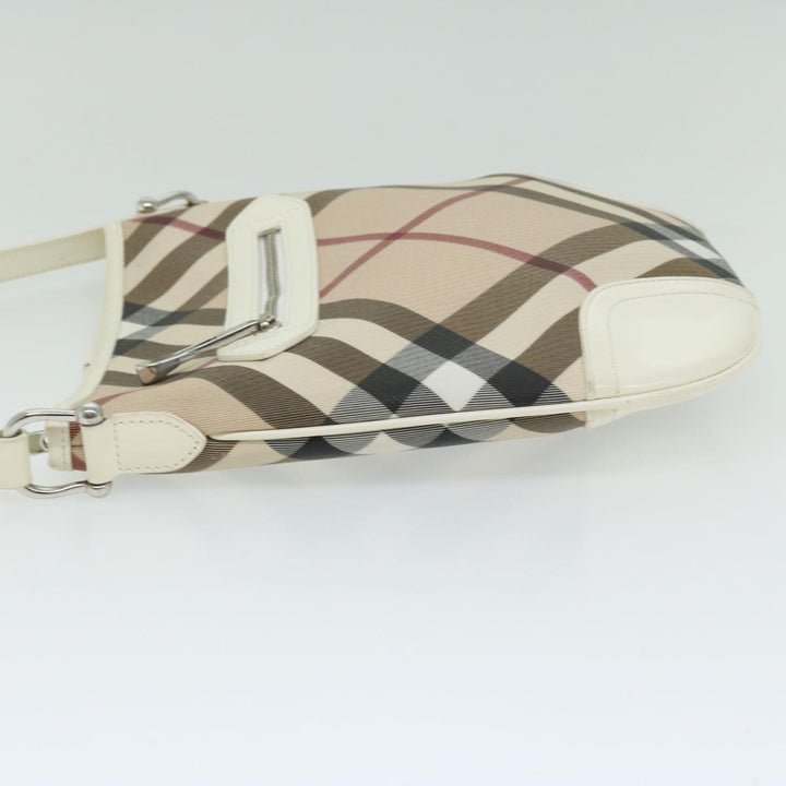 Burberry Nova Check Shoulder Bag Coated Canvas Beige Auth ep3454