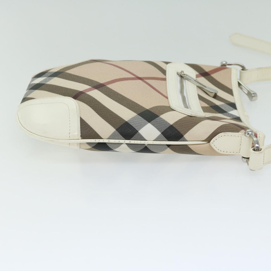 Burberry Nova Check Shoulder Bag Coated Canvas Beige Auth ep3454