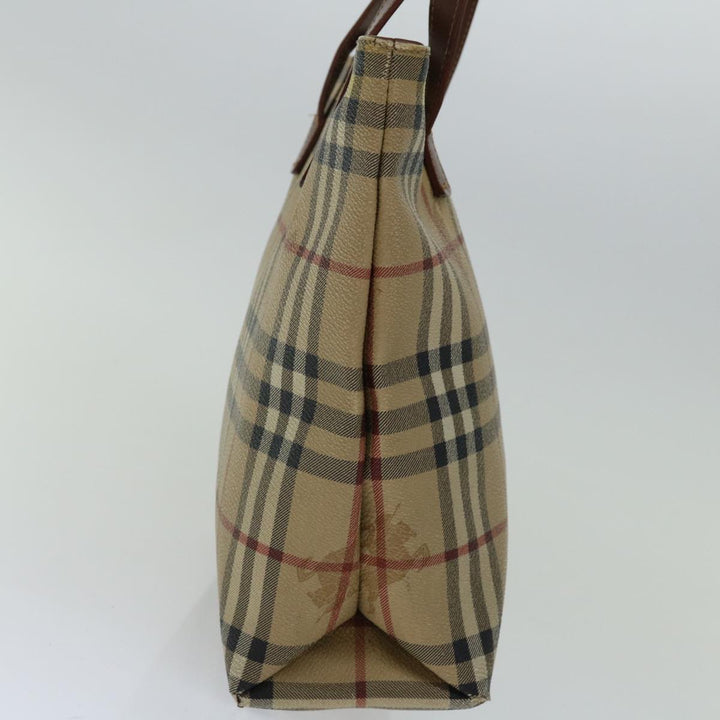 BURBERRY Nova Check Tote Bag PVC Beige Auth ep3494