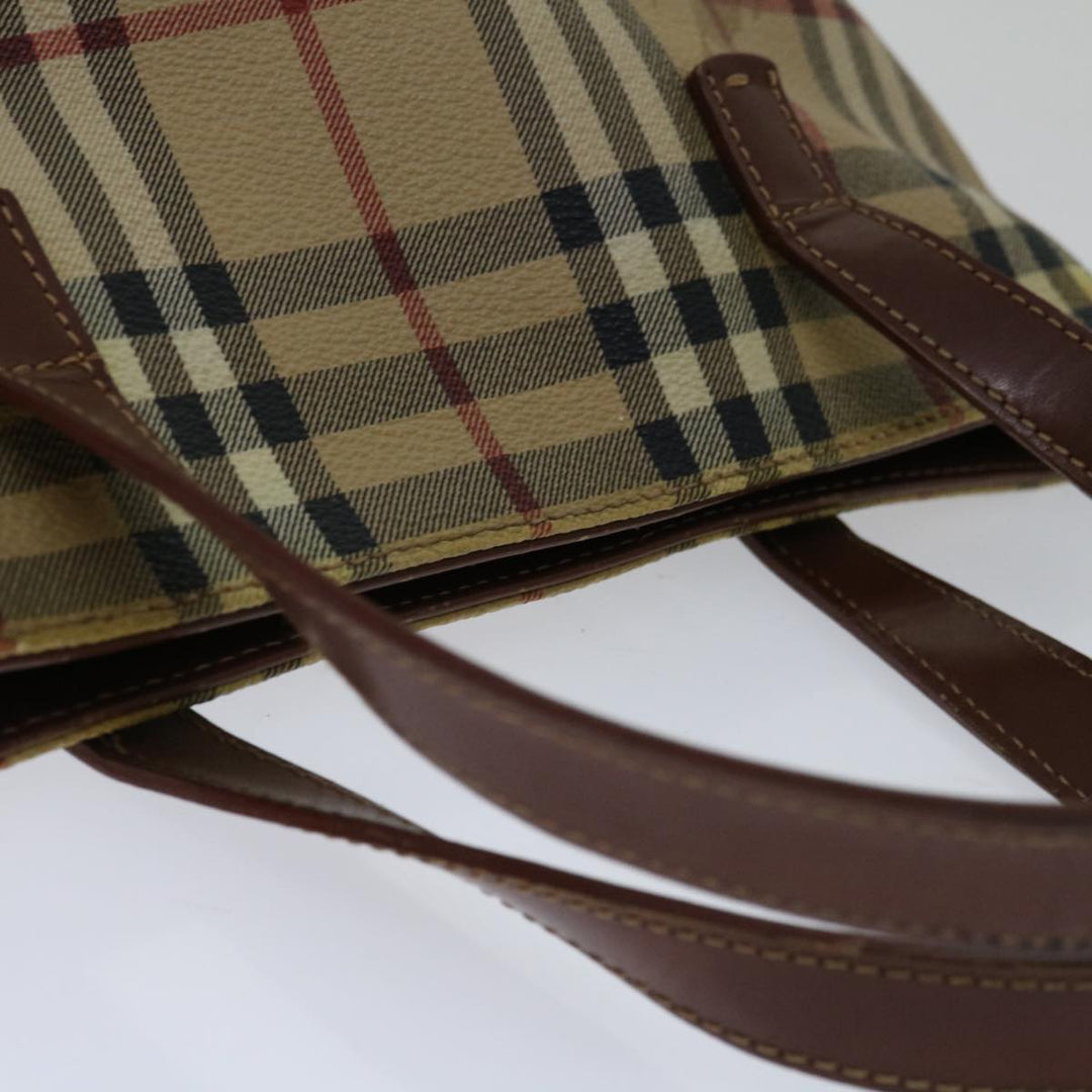 BURBERRY Nova Check Tote Bag PVC Beige Auth ep3494