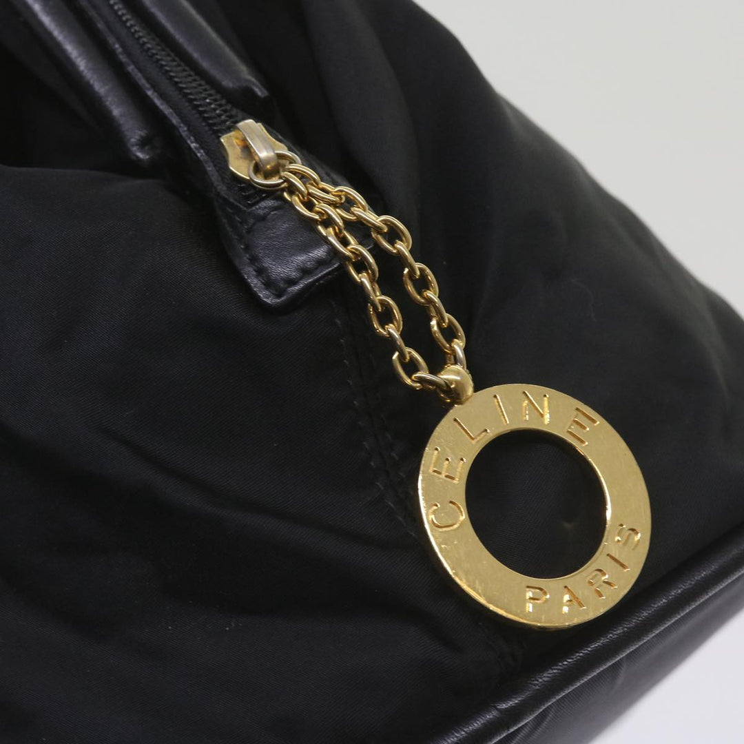 Celine Hand Bag Nylon Black Auth ep3513