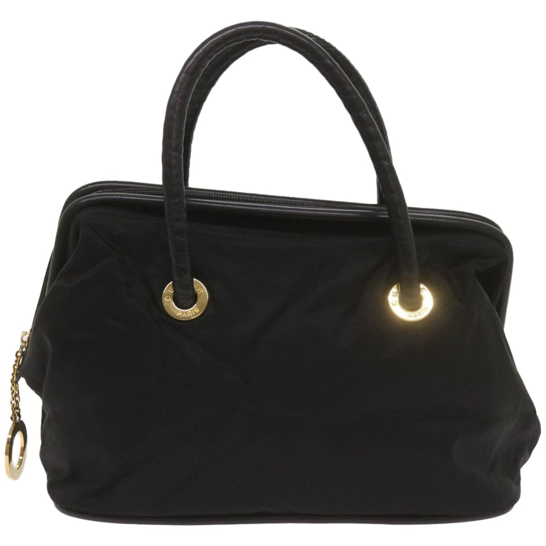 Celine Hand Bag Nylon Black Auth ep3513