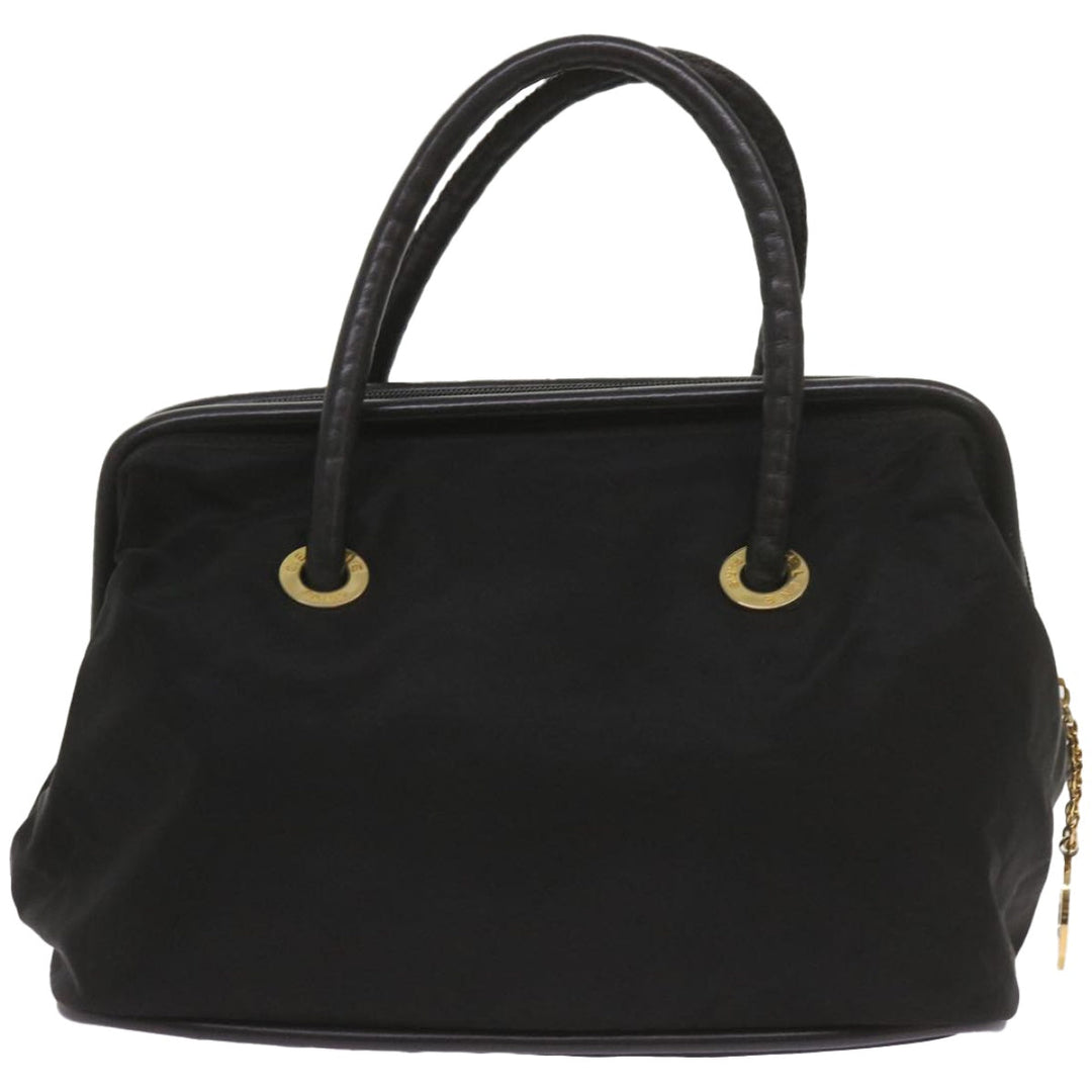 Celine Hand Bag Nylon Black Auth ep3513
