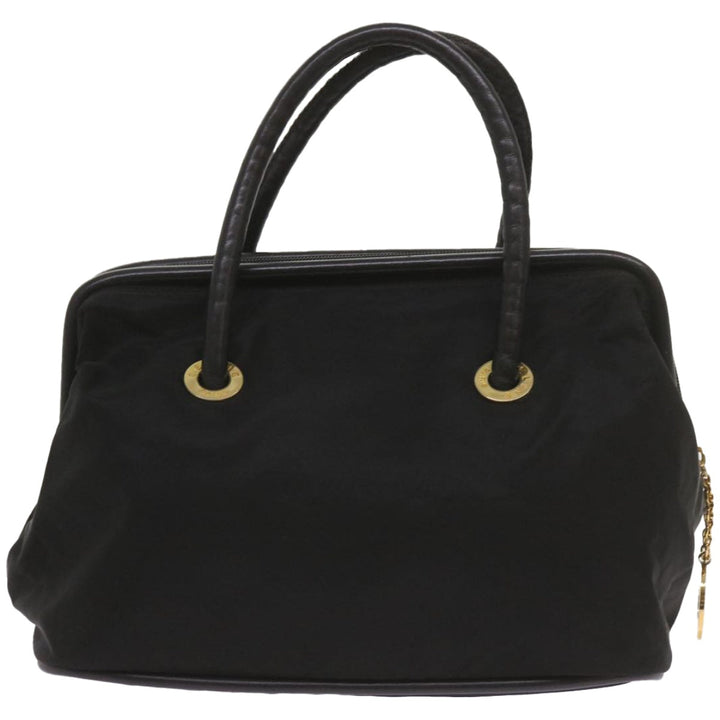 Celine Hand Bag Nylon Black Auth ep3513