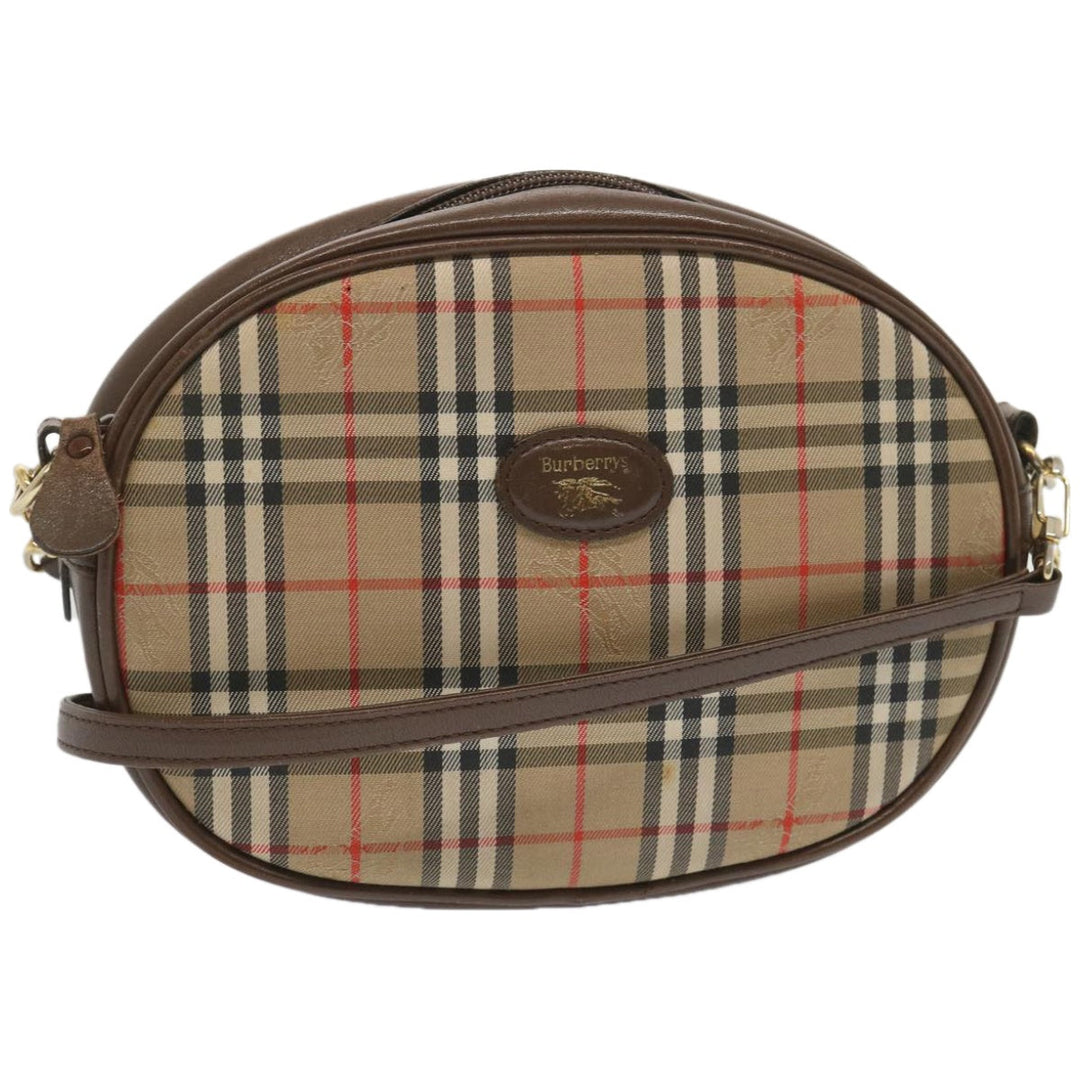 BurberrySs Nova Check Shoulder Bag Canvas Beige Auth ep3529