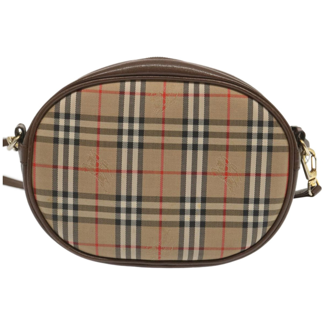 BurberrySs Nova Check Shoulder Bag Canvas Beige Auth ep3529