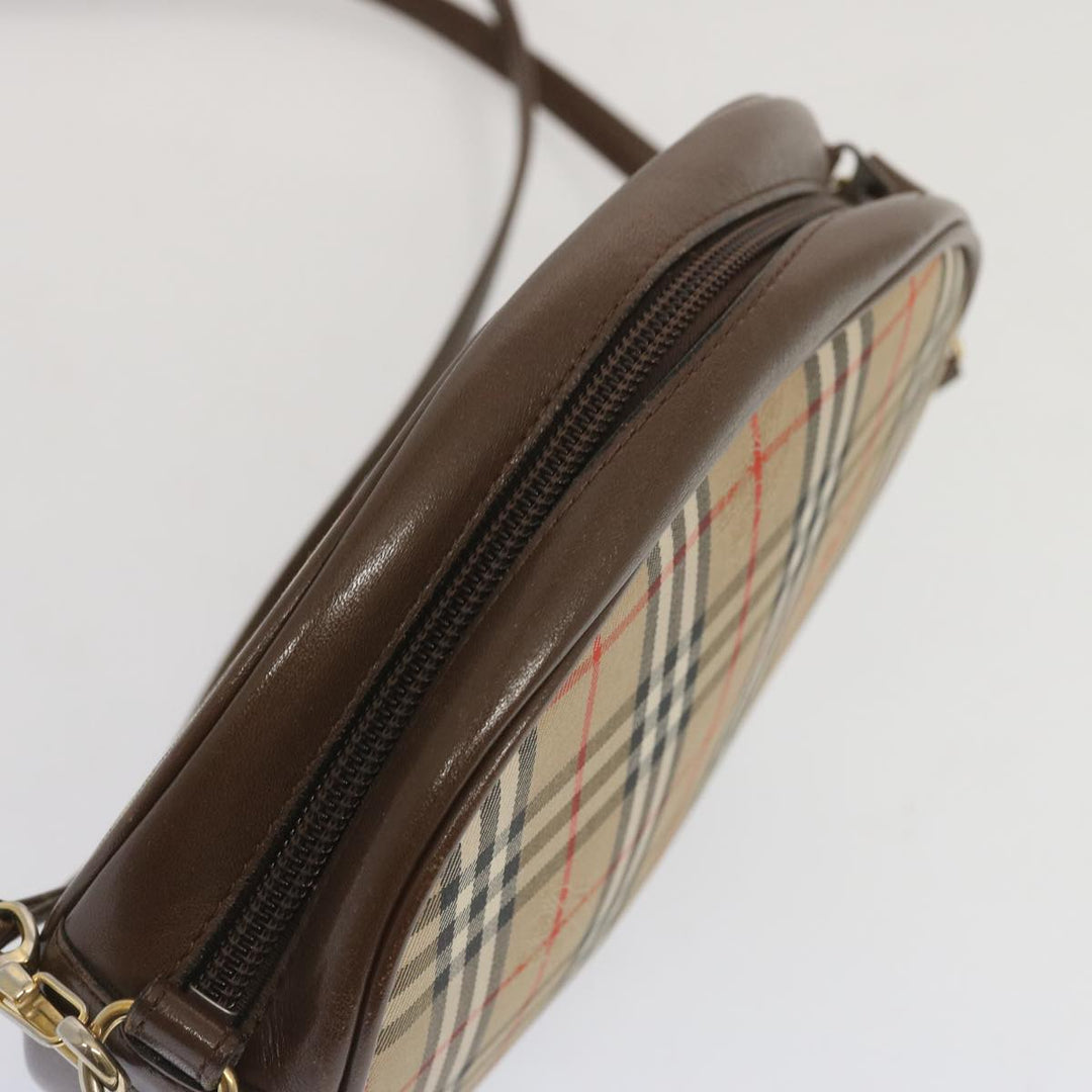 BurberrySs Nova Check Shoulder Bag Canvas Beige Auth ep3529