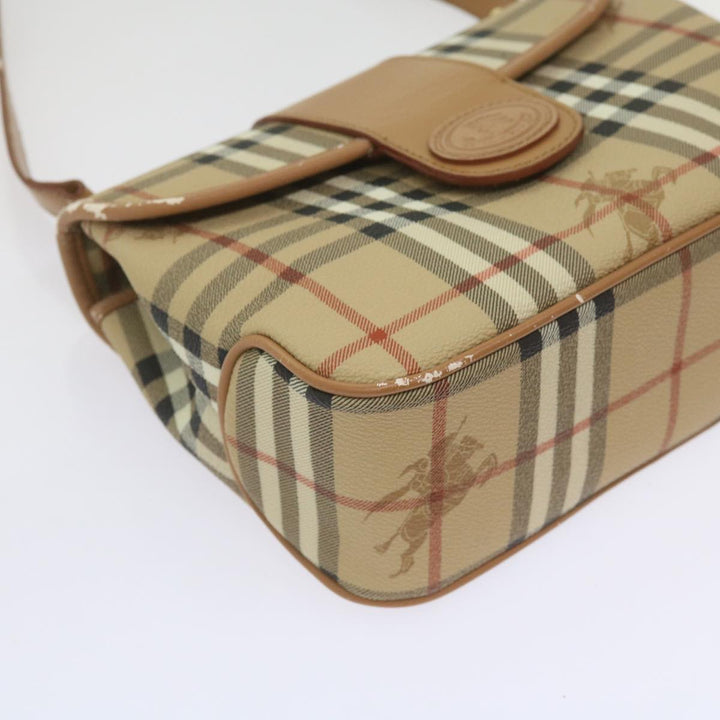 BurberrySs Nova Check Shoulder Bag PVC Leather Beige Auth ep3552