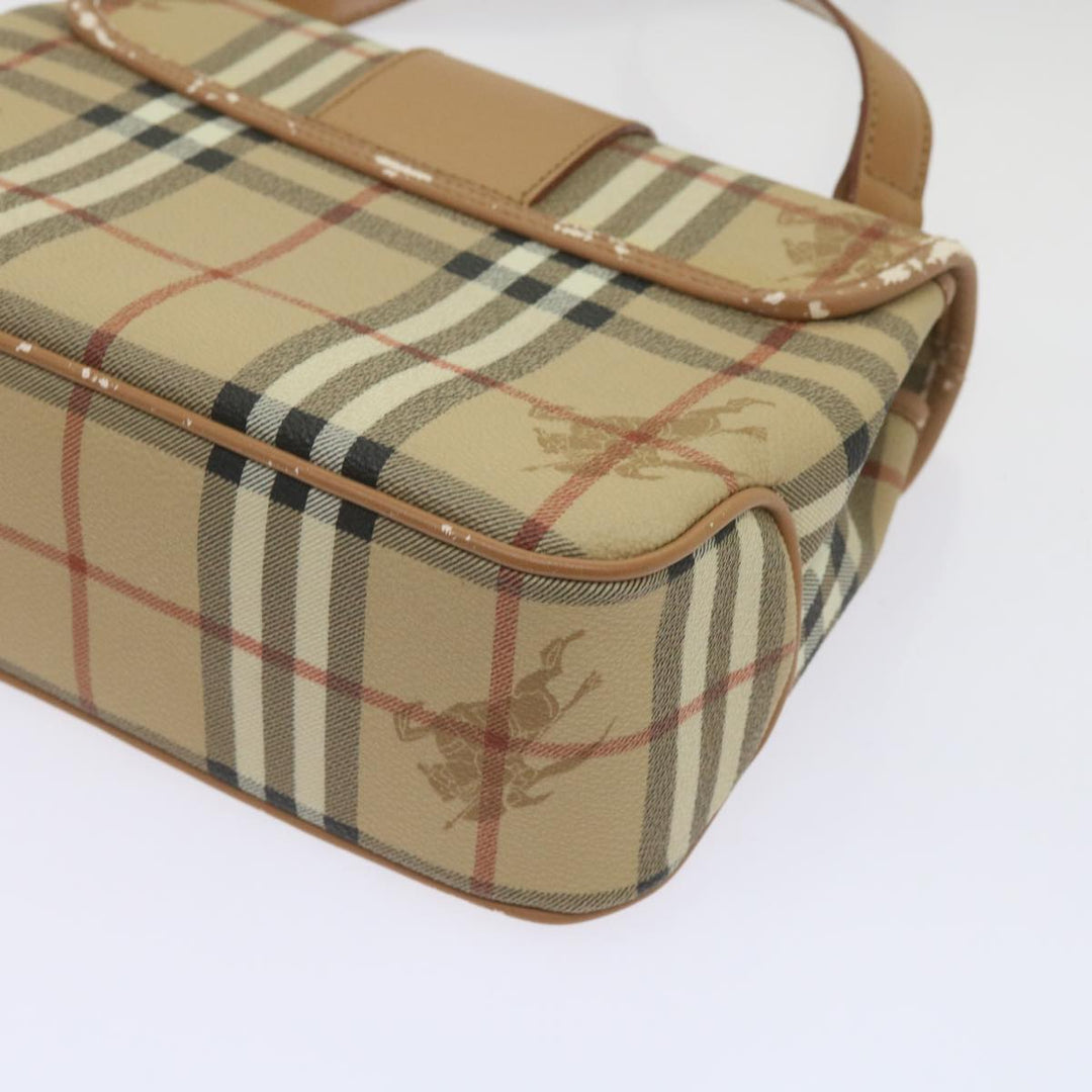 BurberrySs Nova Check Shoulder Bag PVC Leather Beige Auth ep3552