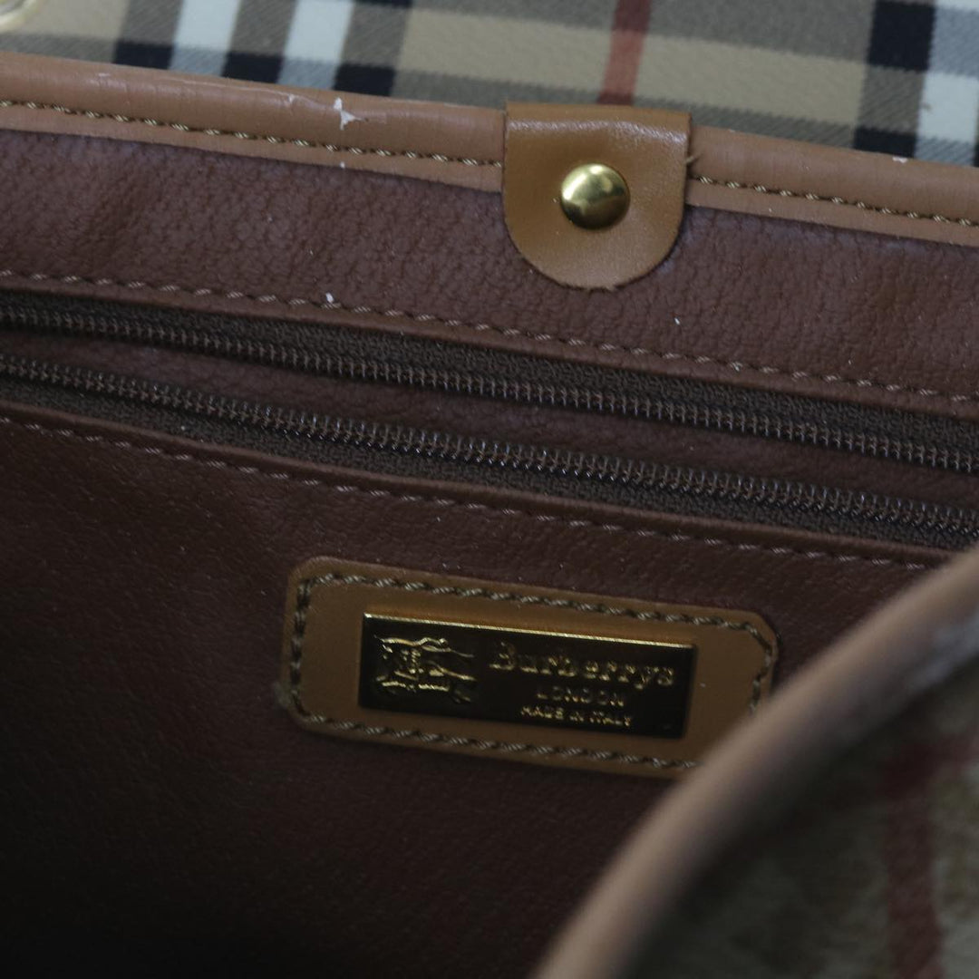 BurberrySs Nova Check Shoulder Bag PVC Leather Beige Auth ep3552