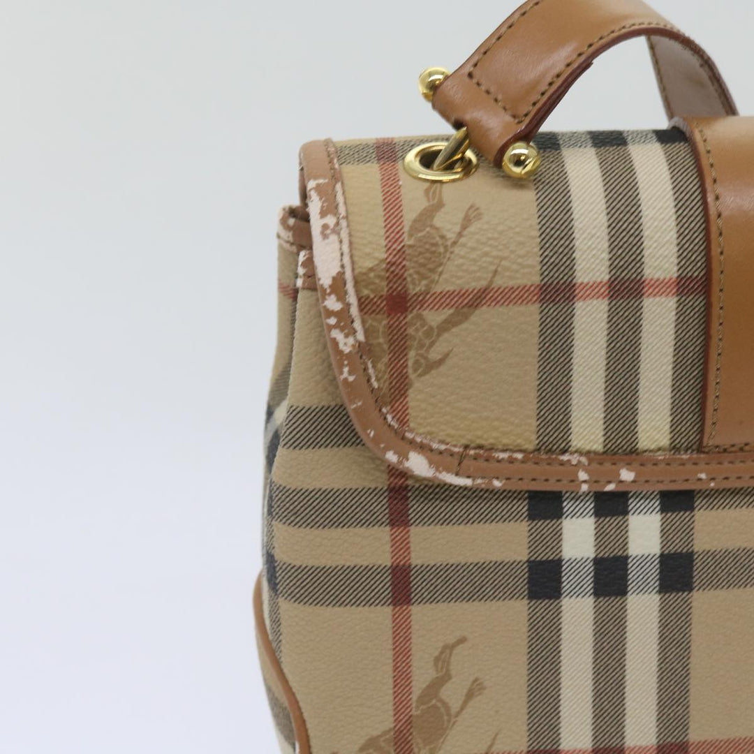 BurberrySs Nova Check Shoulder Bag PVC Leather Beige Auth ep3552