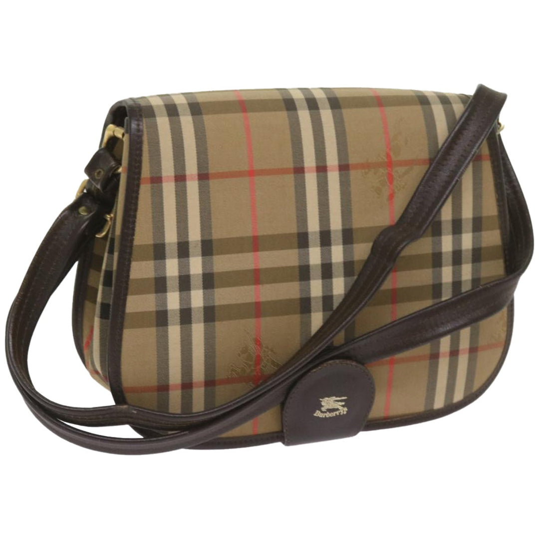 BURBERRYSs Nova Check Shoulder Bag Canvas Beige Auth ep3556