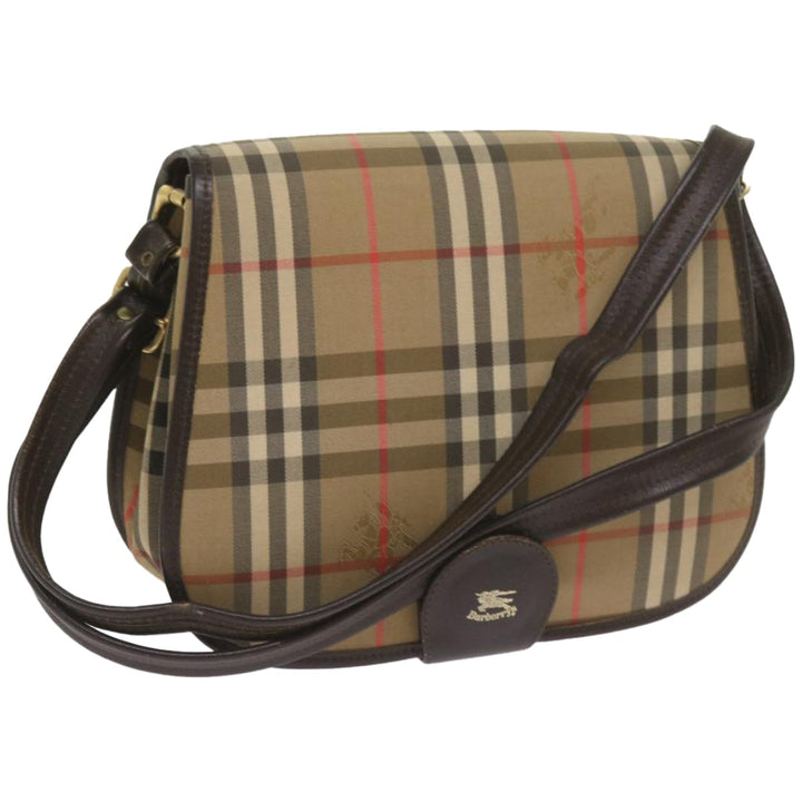 BURBERRYSs Nova Check Shoulder Bag Canvas Beige Auth ep3556