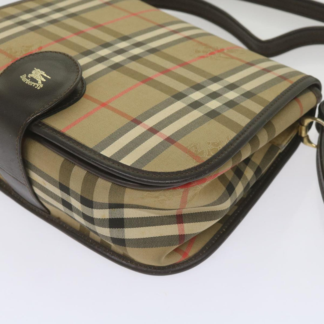 BURBERRYSs Nova Check Shoulder Bag Canvas Beige Auth ep3556