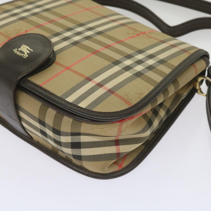 BURBERRYSs Nova Check Shoulder Bag Canvas Beige Auth ep3556