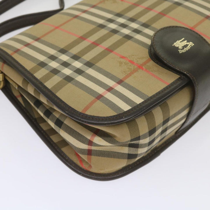 BURBERRYSs Nova Check Shoulder Bag Canvas Beige Auth ep3556