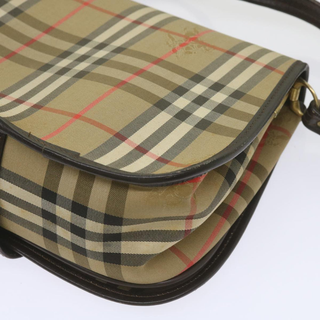 BURBERRYSs Nova Check Shoulder Bag Canvas Beige Auth ep3556