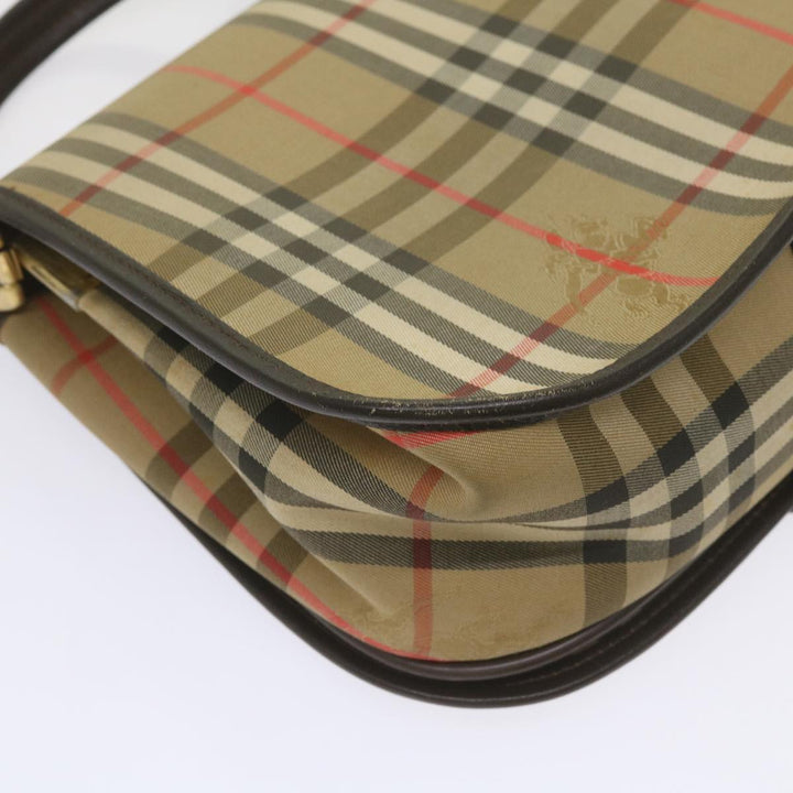 BURBERRYSs Nova Check Shoulder Bag Canvas Beige Auth ep3556