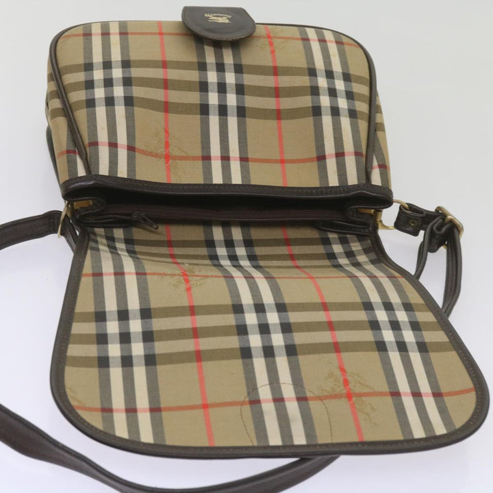 BURBERRYSs Nova Check Shoulder Bag Canvas Beige Auth ep3556