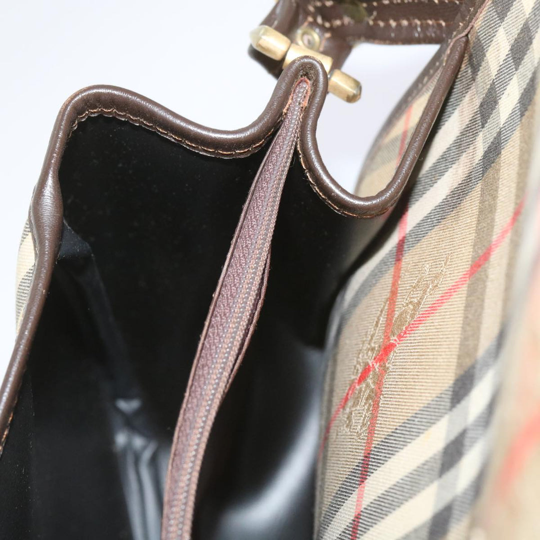 BURBERRYSs Nova Check Shoulder Bag Canvas Beige Auth ep3556