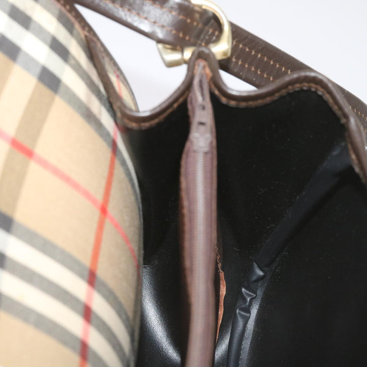 BURBERRYSs Nova Check Shoulder Bag Canvas Beige Auth ep3556