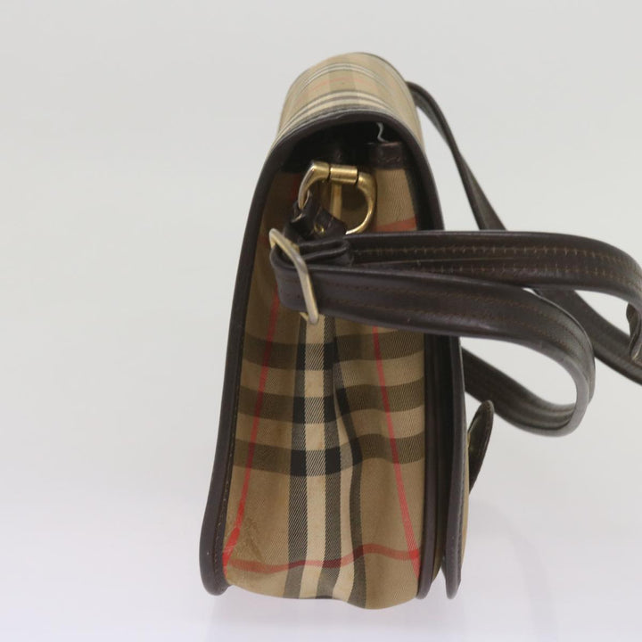 BURBERRYSs Nova Check Shoulder Bag Canvas Beige Auth ep3556
