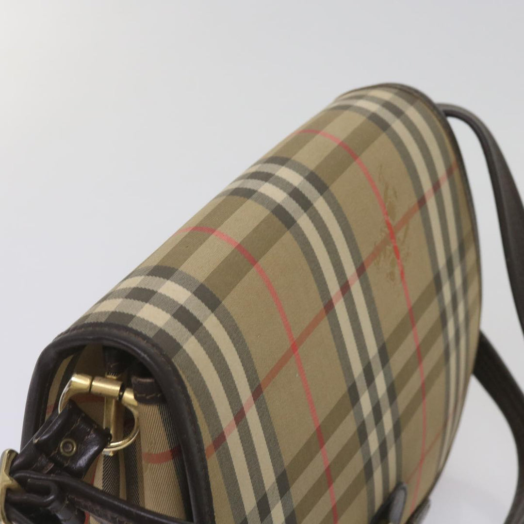 BURBERRYSs Nova Check Shoulder Bag Canvas Beige Auth ep3556