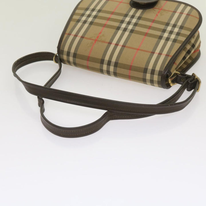 BURBERRYSs Nova Check Shoulder Bag Canvas Beige Auth ep3556
