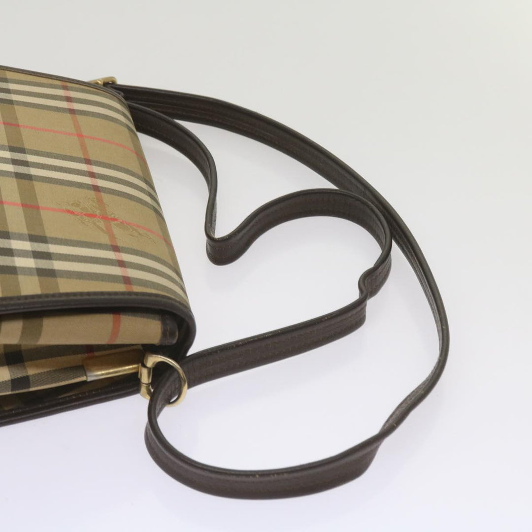 BURBERRYSs Nova Check Shoulder Bag Canvas Beige Auth ep3556