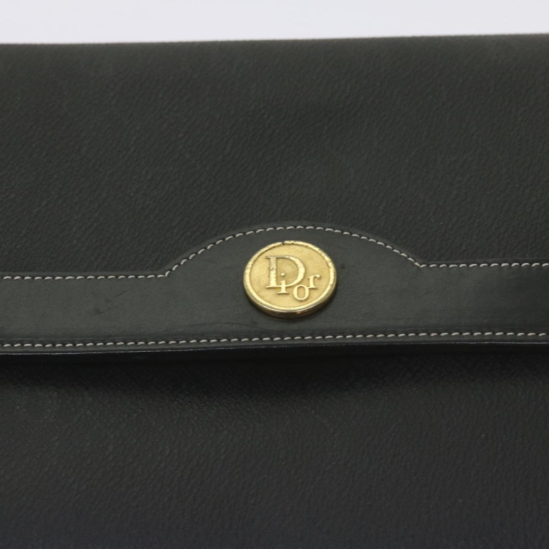 CHRISTIAN Top quality Dior Honeycomb Canvas Chain Shoulder Bag PVC Leather Black Auth ep3566