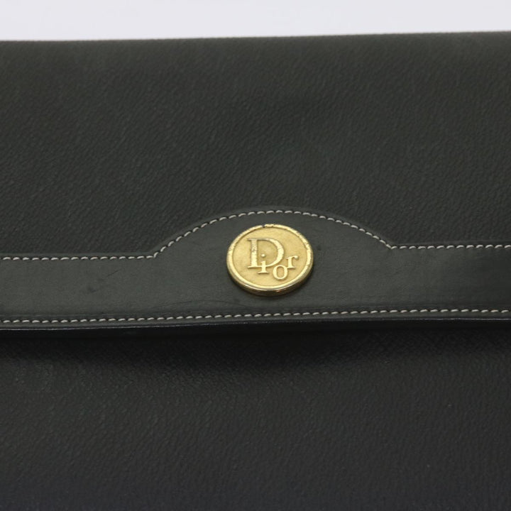 CHRISTIAN Top quality Dior Honeycomb Canvas Chain Shoulder Bag PVC Leather Black Auth ep3566