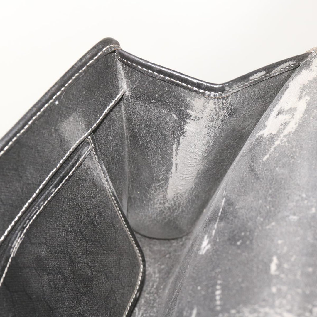 CHRISTIAN Top quality Dior Honeycomb Canvas Chain Shoulder Bag PVC Leather Black Auth ep3566