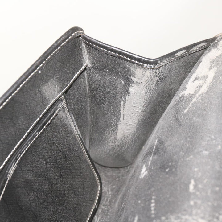 CHRISTIAN Top quality Dior Honeycomb Canvas Chain Shoulder Bag PVC Leather Black Auth ep3566