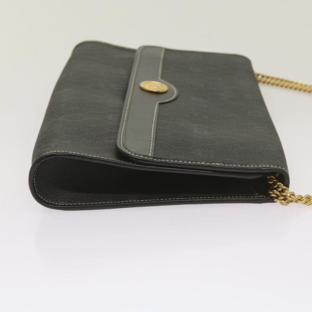 CHRISTIAN Top quality Dior Honeycomb Canvas Chain Shoulder Bag PVC Leather Black Auth ep3566