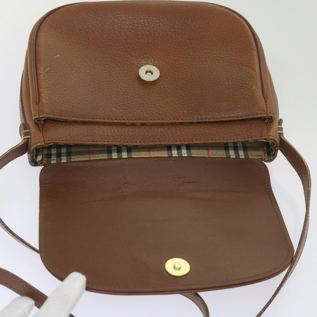 BurberrySs Shoulder Bag Leather Brown Auth ep3582