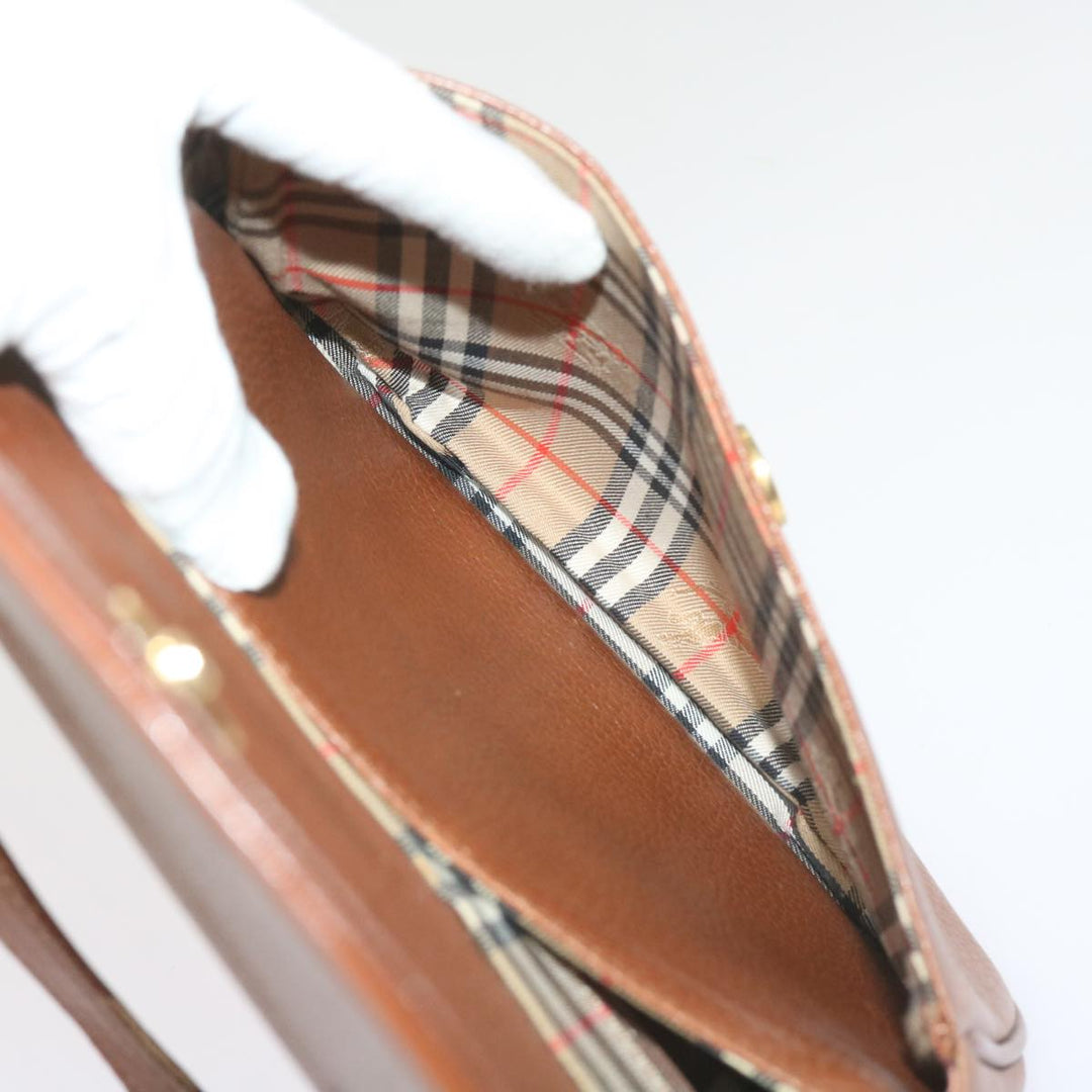 BurberrySs Shoulder Bag Leather Brown Auth ep3582