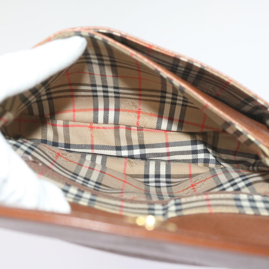 BurberrySs Shoulder Bag Leather Brown Auth ep3582